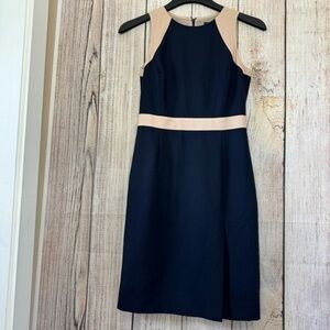 J.Crew Womens Navy Crepe Gwen Sleveless wool dress size 2